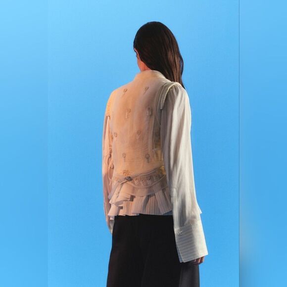 NWT ZARA Authentic ROMANTIC SHIRT ZARA ICONS LIMITED EDITION oyster white - Picture 7 of 17